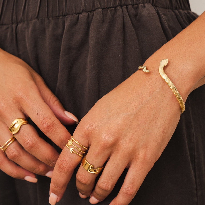 Bracelete de serpente Banhado a Ouro 18K
