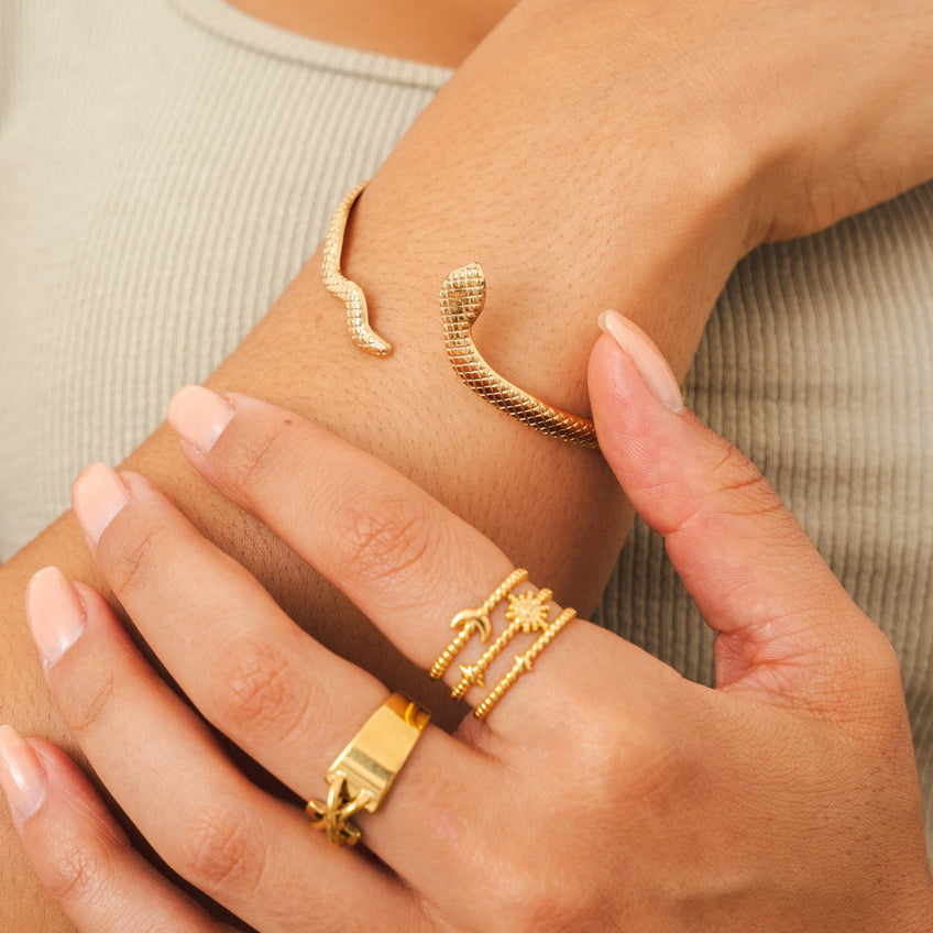 Bracelete de serpente Banhado a Ouro 18K