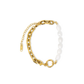 Pulseira aurora de pérolas Banhado a Ouro 18K
