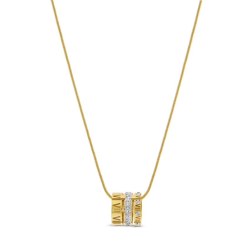 Colar triplo de anéis Tríade Banhado a Ouro 18K