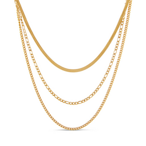 Conjunto essencial gold layers Banhado a Ouro 18K