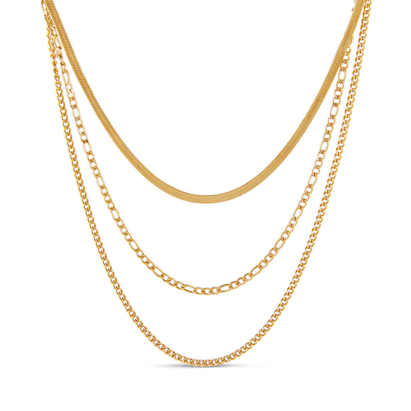 Conjunto essencial gold layers Banhado a Ouro 18K