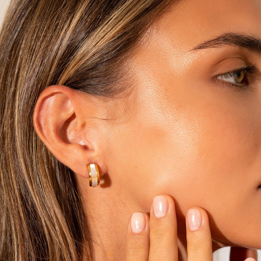 Brincos maré Banhado a Ouro 18K