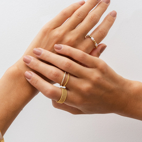 Anel camadas lumière Banhado a Ouro 18K