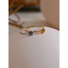 Anel torcido banhado a ouro 18k
