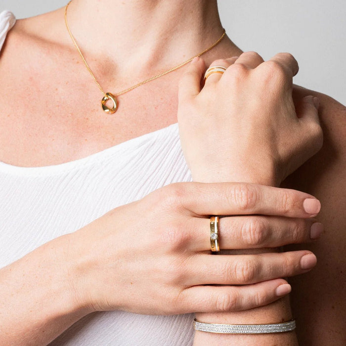 Anel aurora real Banhado em Ouro 18k