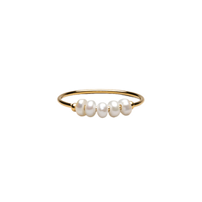 Anel pérola de vermeer Banhado a Ouro 18K