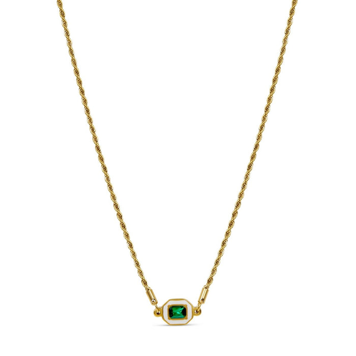 Colar esmeralda solene Banhado em Ouro 18K